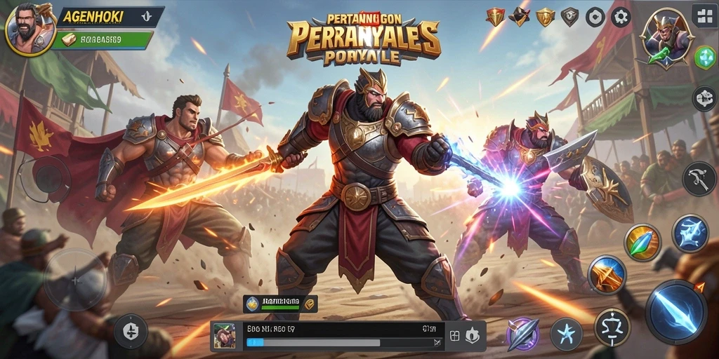 Gameplay Battle Royale yang intens dan seru di AGENHOKI.