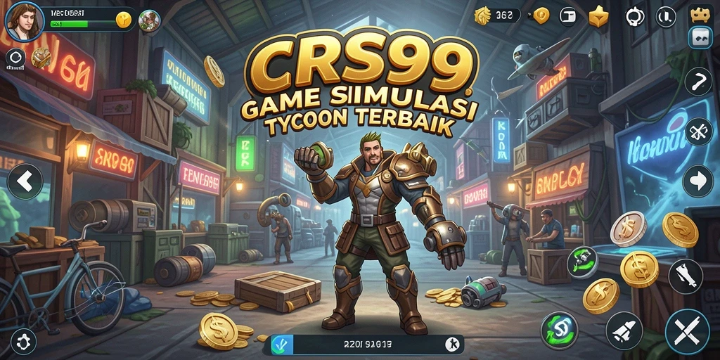 Tangkapan layar utama menunjukkan aksi membangun dan mengelola usaha Tycoon.