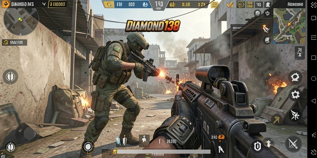 Tangkapan layar menampilkan aksi mendebarkan dalam DIAMOND138.