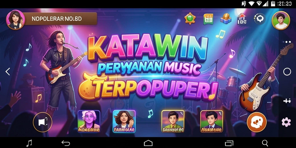 Tampilan gameplay seru dalam KATAWIN saat bermain musik.
