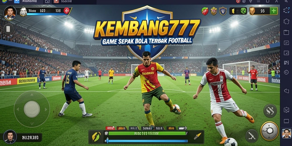 Tampilan gameplay KEMBANG777 yang penuh aksi di lapangan sepak bola.
