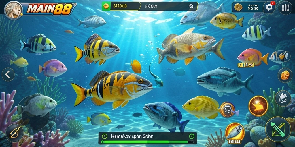 Tampilan gameplay seru Tembak Ikan di MAIN88.