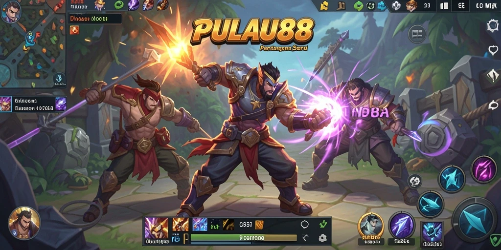 Tampilan gameplay PULAU88 yang seru dalam pertandingan MOBA.