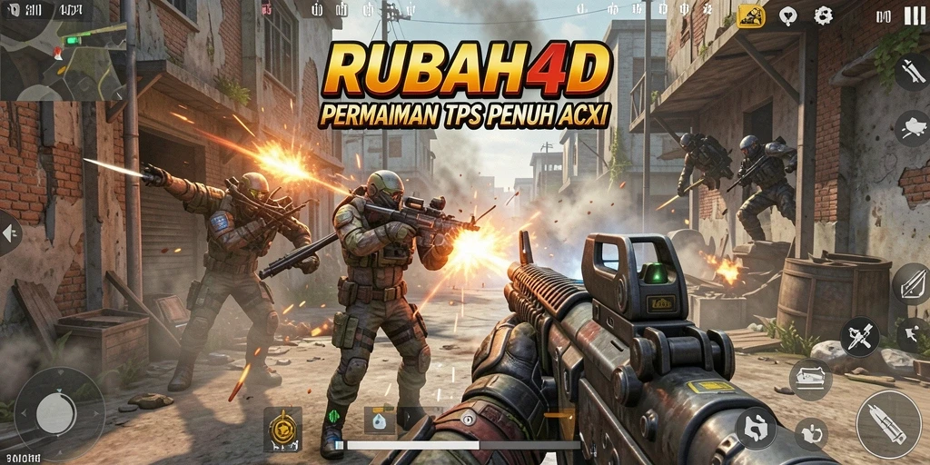 Tampilan seru dalam gameplay RUBAH4D dengan aksi tembak-menembak.