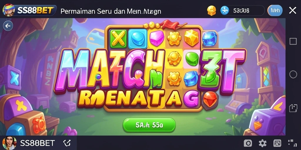 Screenshot gameplay SS88BET menampilkan momen seru dalam permainan Match-3.